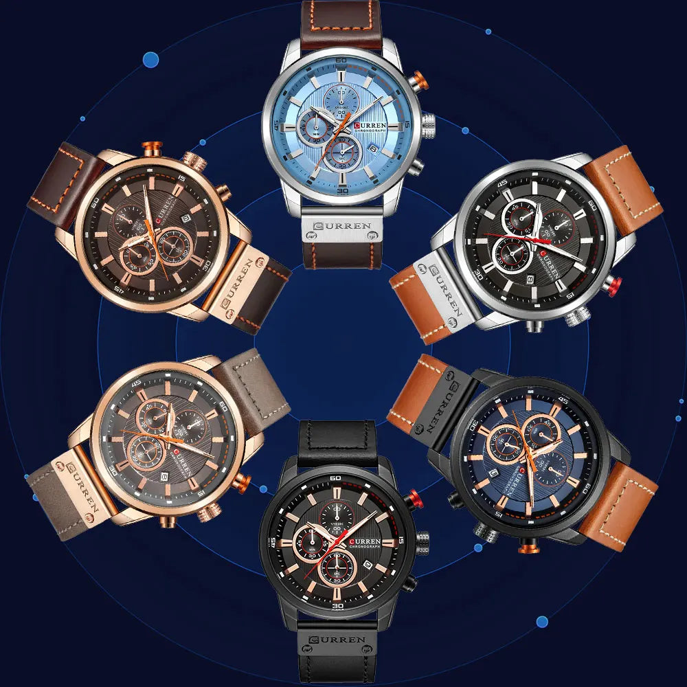CURREN Chronograph Sports Men's Luxury Watches